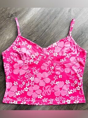 Pink floral cami tank top
